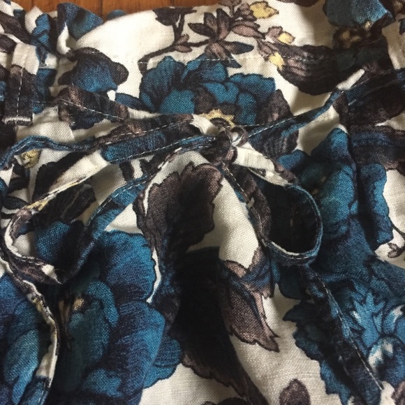 LOFT Linen Floral Skirt with pockets XXSP - Picture 3 of 8